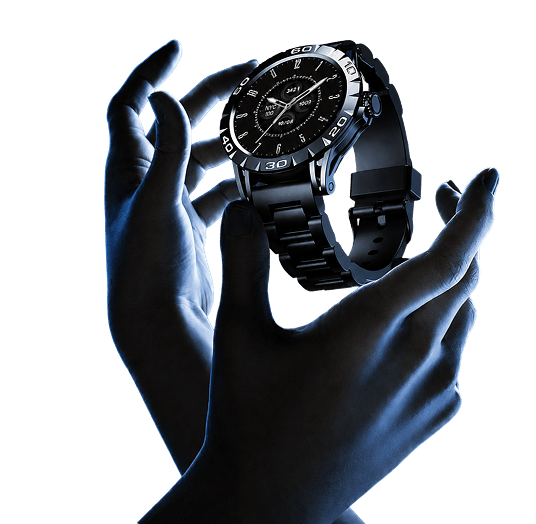 Hands with watch
